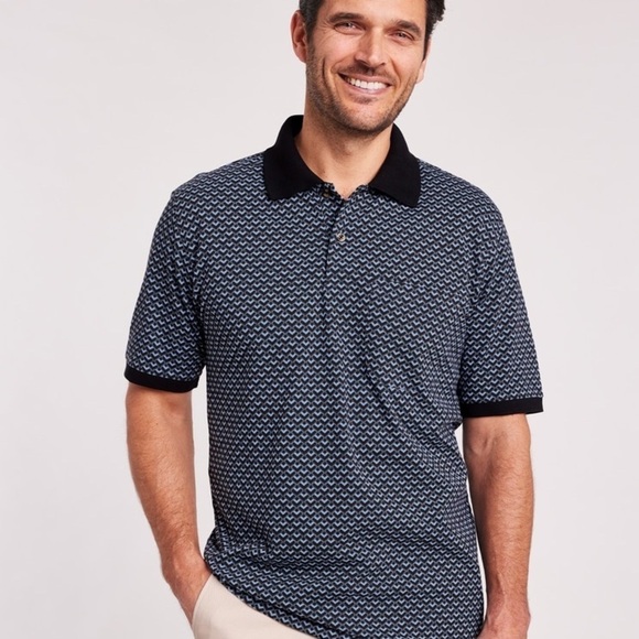 Geo Printed Luxury Touch Soft Standard Cotton Polo M - Picture 1 of 7